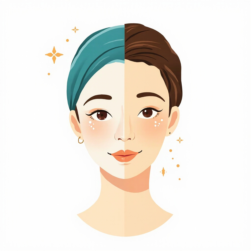 Facial symmetry analysis illustration